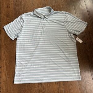 NWT Men's Polo Shirt - Sky Blue & White Stripes